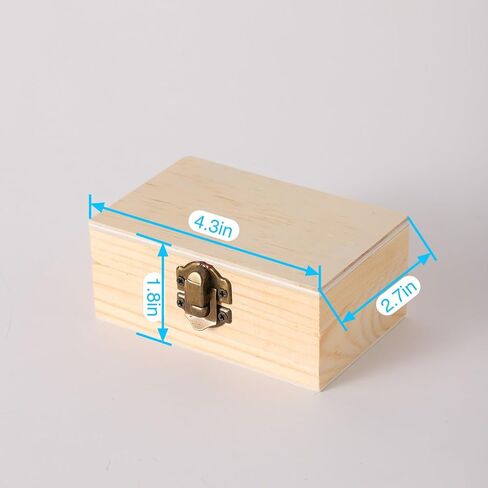 36 pcs Small Wooden Box for Crafts, 4.3inX2.7inX1.8in Unfinished Wooden Boxes with Lid Keepsake Box for Jewelry Storage DIY Crafts in Saudi Arabia