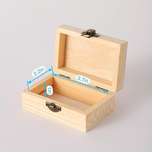 36 pcs Small Wooden Box for Crafts, 4.3inX2.7inX1.8in Unfinished Wooden Boxes with Lid Keepsake Box for Jewelry Storage DIY Crafts in Saudi Arabia