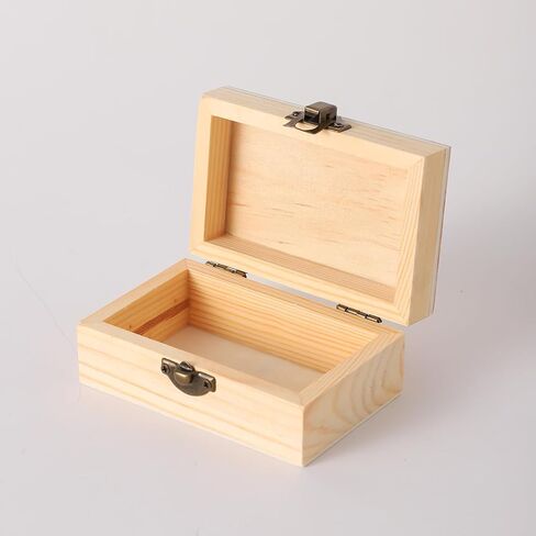36 pcs Small Wooden Box for Crafts, 4.3inX2.7inX1.8in Unfinished Wooden Boxes with Lid Keepsake Box for Jewelry Storage DIY Crafts in Saudi Arabia