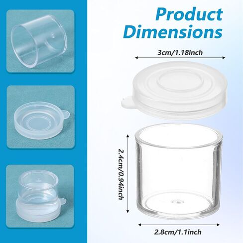 25Pcs Small Paint Cups with Lids, Empty Paint Pots with Lids, Clear Plastic Mini Containers, Small Paints Containers for Beads Seeds Clay Classroom School Painting Art Supplies in Kuwait