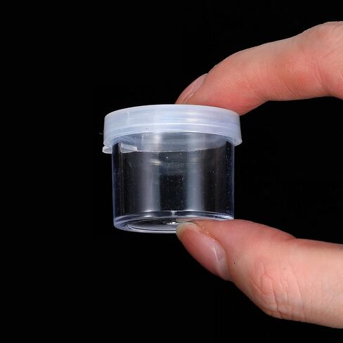 25Pcs Small Paint Cups with Lids, Empty Paint Pots with Lids, Clear Plastic Mini Containers, Small Paints Containers for Beads Seeds Clay Classroom School Painting Art Supplies in Kuwait