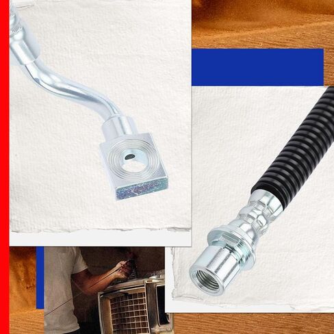JC Whitney JFBAJCWBHH00050 Front Left Brake Hydraulic Hose - Compatible with Chevrolet Silverado 2500 3500, Suburban 2500, GMC Sierra 1500 HD, Sierra 3500 Classic, Yukon XL 2500, Hummer H2 in Kuwait