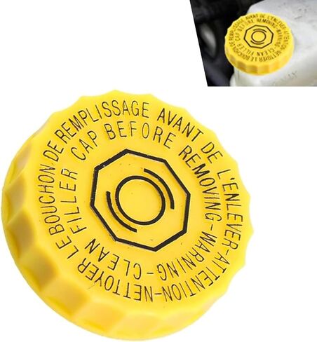 Brake Fluid Cap, Yellow Brake Master Cylinder Fluid Reservoir Cap, Car Brake Master Cylinder Cap, Compatible with Jeep Wrangler Compass Cherokee, Chrysler, Replaces 68303540AA, 68211910AB in Saudi Arabia