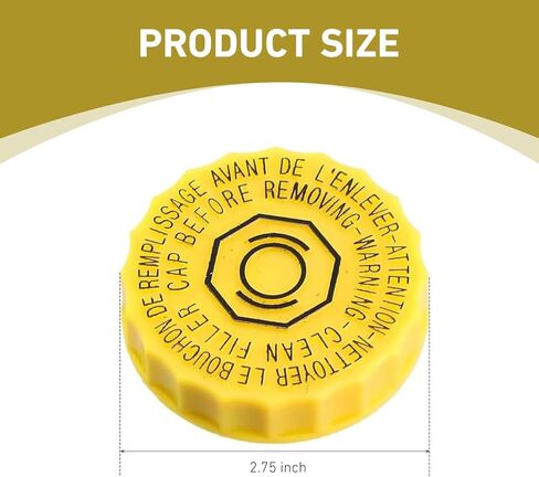 Brake Fluid Cap, Yellow Brake Master Cylinder Fluid Reservoir Cap, Car Brake Master Cylinder Cap, Compatible with Jeep Wrangler Compass Cherokee, Chrysler, Replaces 68303540AA, 68211910AB in Saudi Arabia