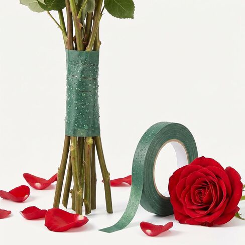 4 Rolls Green Floral Tape, 1/4 Inch Adhesive Flower Stem Wrap Tape for Bouquet, Waterproof Flower Arrangement Florist Tapes for Flowers Wedding Binding Arranging DIY Crafts (33yd/Roll) in Saudi Arabia