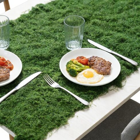 Artificial Green Moss Mat, Faux Moss Sheet for Crafts 39.37" x 39.37" Fake Moss Wall for Plants Indoor Outdoor Decor, Artificial Moss for DIY Crafts, Table Centerpieces, Wedding, Party, Planters in Kuwait