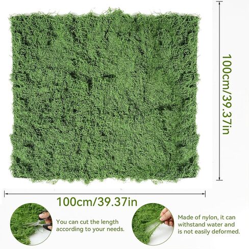 Artificial Green Moss Mat, Faux Moss Sheet for Crafts 39.37" x 39.37" Fake Moss Wall for Plants Indoor Outdoor Decor, Artificial Moss for DIY Crafts, Table Centerpieces, Wedding, Party, Planters in Kuwait