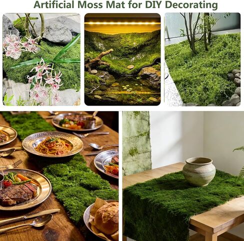Artificial Green Moss Mat, Faux Moss Sheet for Crafts 39.37" x 39.37" Fake Moss Wall for Plants Indoor Outdoor Decor, Artificial Moss for DIY Crafts, Table Centerpieces, Wedding, Party, Planters in Kuwait