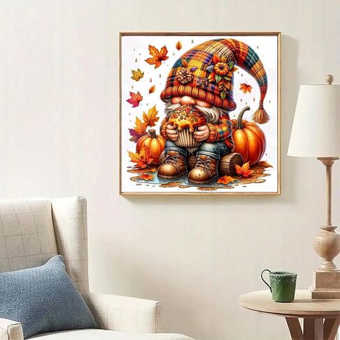 Lophomie Diamond Art Kits for Adults, 5D Full Drill Fall Gnome Diamond Painting Kit, Easy DIY for Beginners, Relaxing Arts and Crafts, Home Decor & Gift, 14x14 Inch in Kuwait