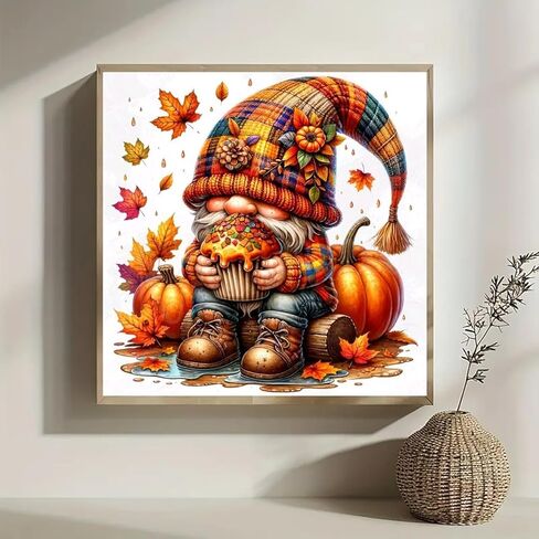 Lophomie Diamond Art Kits for Adults, 5D Full Drill Fall Gnome Diamond Painting Kit, Easy DIY for Beginners, Relaxing Arts and Crafts, Home Decor & Gift, 14x14 Inch in Kuwait