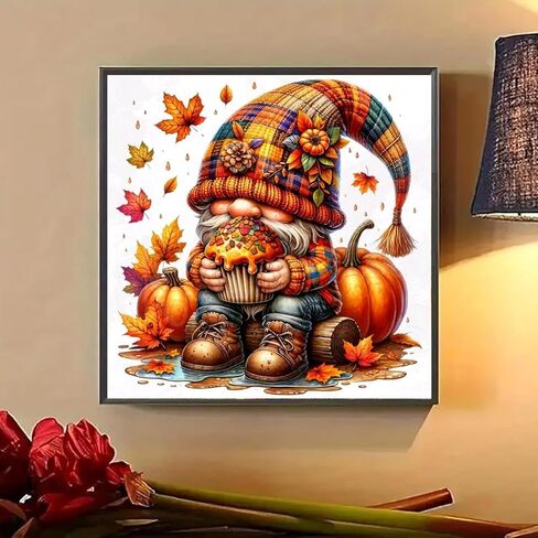 Lophomie Diamond Art Kits for Adults, 5D Full Drill Fall Gnome Diamond Painting Kit, Easy DIY for Beginners, Relaxing Arts and Crafts, Home Decor & Gift, 14x14 Inch in Kuwait