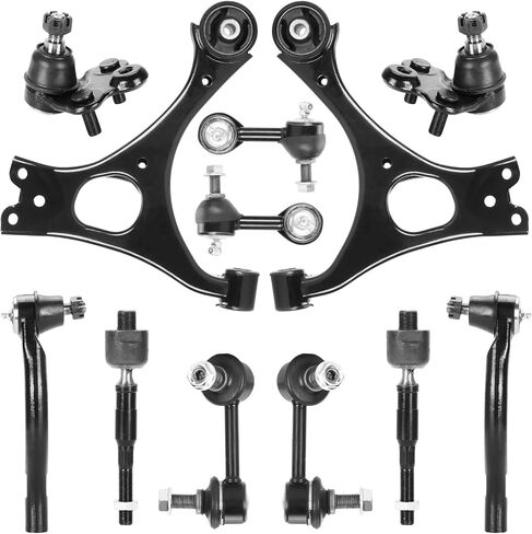 12pcs Front Lower Control Arms w/Ball Joints + Tie Rods + Sway Bar for Civic 06-11 1.8L, Suspension Kit K620382 K620383 K500069 K500070 K80769 K80768 K750125 K750126 ES800374 ES800373 EV800246 in Kuwait