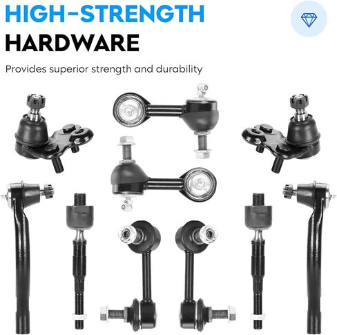 12pcs Front Lower Control Arms w/Ball Joints + Tie Rods + Sway Bar for Civic 06-11 1.8L, Suspension Kit K620382 K620383 K500069 K500070 K80769 K80768 K750125 K750126 ES800374 ES800373 EV800246 in Kuwait