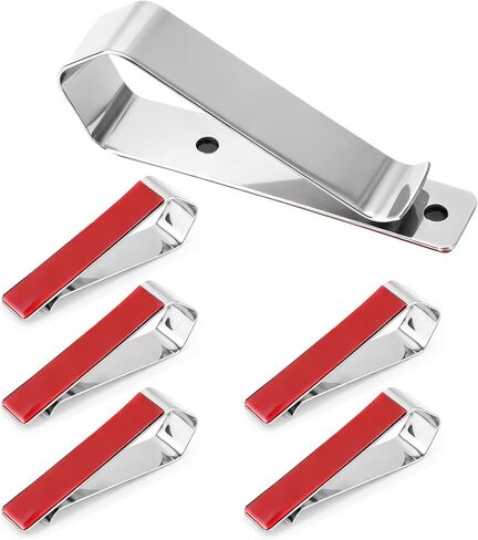 6pcs Stainless Steel Car Visor Clips, Sun Visor Clip DIY Mounting Kit Garage Door Opener Remote Clip Strong Hold Accessory for Cars Home Office Use in Kuwait