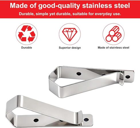6pcs Stainless Steel Car Visor Clips, Sun Visor Clip DIY Mounting Kit Garage Door Opener Remote Clip Strong Hold Accessory for Cars Home Office Use in Kuwait