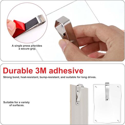 6pcs Stainless Steel Car Visor Clips, Sun Visor Clip DIY Mounting Kit Garage Door Opener Remote Clip Strong Hold Accessory for Cars Home Office Use in Kuwait