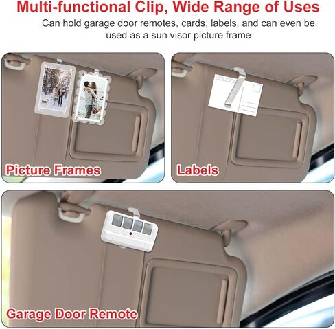 6pcs Stainless Steel Car Visor Clips, Sun Visor Clip DIY Mounting Kit Garage Door Opener Remote Clip Strong Hold Accessory for Cars Home Office Use in Kuwait
