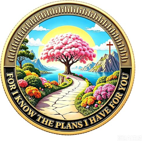 Jeremiah 29:11 Christian Challenge Coin - Inspirational Pocket Hug Token for Hope, Faith & Encouragement, Christian Gift for Men Women, Bible Verse Keepsake for Graduation, Baptism & Difficult Times in Saudi Arabia
