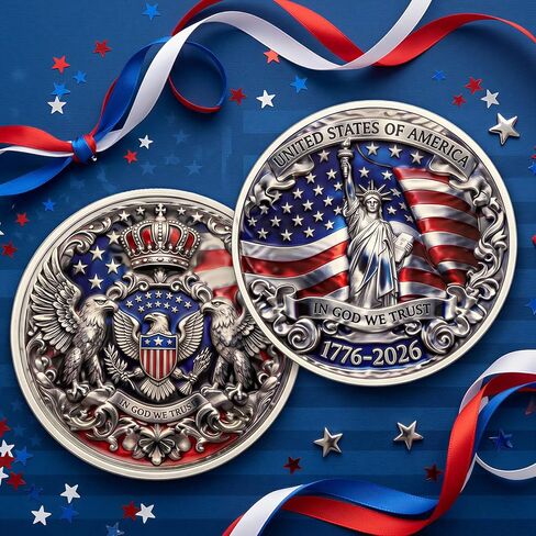The US Independence Day 250th Anniversary Coin,Gift for Collectors Numismatic Enthusiasts, Excellent Choice for Both Commemoration Collecting Giving Pption in Kuwait