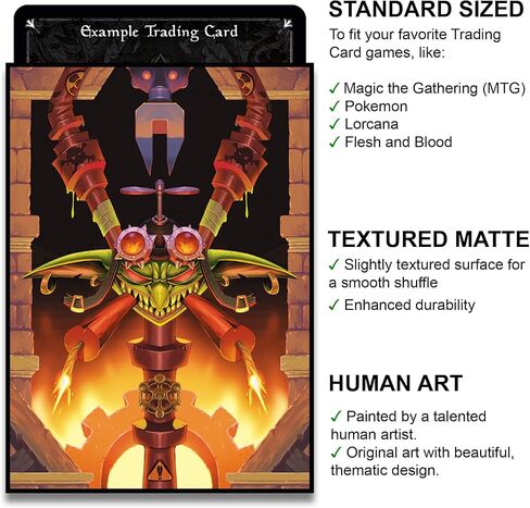 Fantasy North - ظهورات بطاقات التراث - 100 حافظة بطاقات TCG مزخرفة غير لامعة - تناسب بوكيمون Magic MTG Commander وألعاب البطاقات الأخرى - أكمام بطاقات اللعب (196) in Kuwait