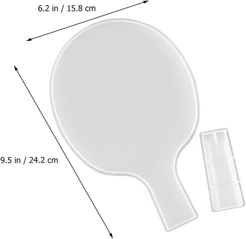 قالب مضرب تنس الطاولة من السيليكون من Uonlytech مقاس 9.44X6.22 بوصة شفاف يمكنك صنعه بنفسك من راتنجات الإيبوكسي لصناعة الحلي الإبداعية والمشروعات اليدوية in Kuwait