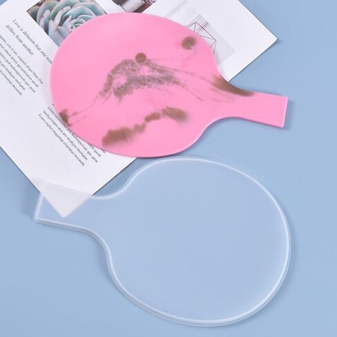 قالب مضرب تنس الطاولة من السيليكون من Uonlytech مقاس 9.44X6.22 بوصة شفاف يمكنك صنعه بنفسك من راتنجات الإيبوكسي لصناعة الحلي الإبداعية والمشروعات اليدوية in Kuwait
