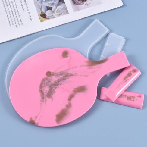 قالب مضرب تنس الطاولة من السيليكون من Uonlytech مقاس 9.44X6.22 بوصة شفاف يمكنك صنعه بنفسك من راتنجات الإيبوكسي لصناعة الحلي الإبداعية والمشروعات اليدوية in Kuwait
