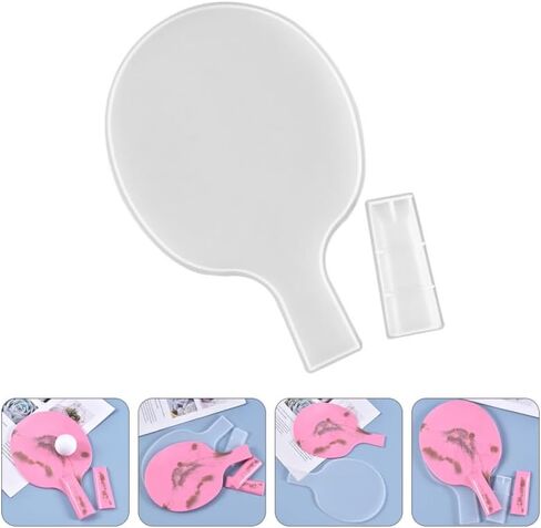 قالب مضرب تنس الطاولة من السيليكون من Uonlytech مقاس 9.44X6.22 بوصة شفاف يمكنك صنعه بنفسك من راتنجات الإيبوكسي لصناعة الحلي الإبداعية والمشروعات اليدوية in Kuwait