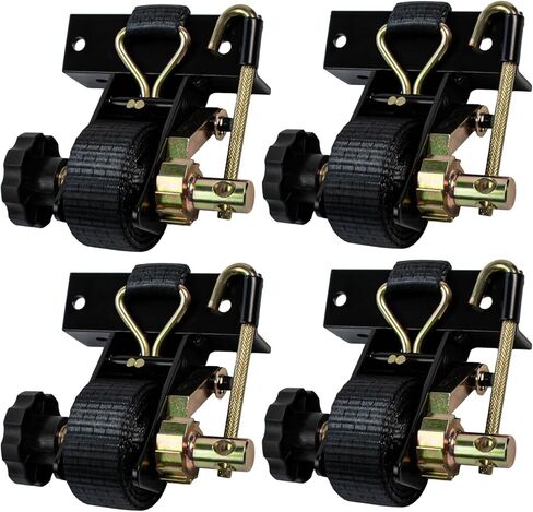 UMIRO Ladder Rack Retractable Ratchet Straps -1.4" Black Square Tube Mount with Cord-Rewind J-Hook - 1.5" x 7.5' Heavy Duty Tie Down Straps,500 lbs Capacity for Roof Rack,Truck,Cargo Security(4 Pack) in Saudi Arabia