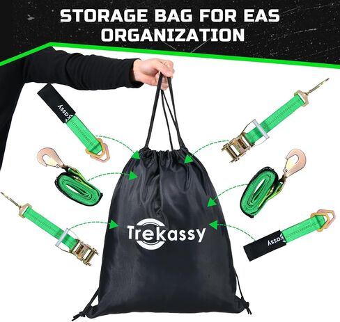 Trekassy Car Tie Down Straps for Trailers Heavy Duty, 2" x 114" Adjustable Ratchet Straps with Snap Hooks, 10,000 lbs Break Strength, (4) 36" Axle Straps, Use for Car, Truck, UTV Transport in Kuwait