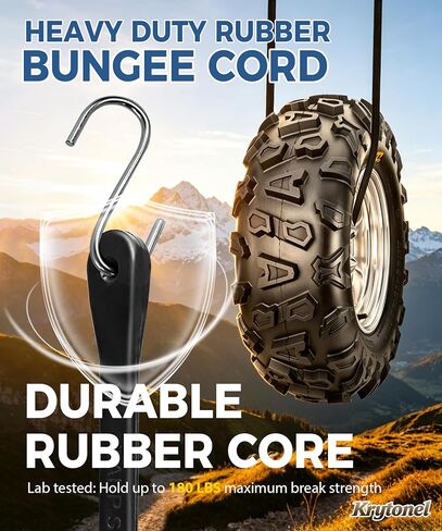 10 Pack Heavy Duty Bungee Cords with Hooks, Assorted 10" 15" 21" Rubber Straps, Elastic Tie Downs for Outdoor, Tarp, Cargo, Luggage, Motorcycle in Saudi Arabia
