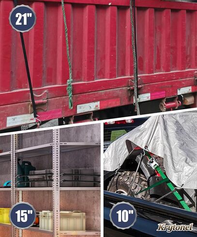 10 Pack Heavy Duty Bungee Cords with Hooks, Assorted 10" 15" 21" Rubber Straps, Elastic Tie Downs for Outdoor, Tarp, Cargo, Luggage, Motorcycle in Saudi Arabia