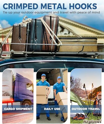 10 Pack Heavy Duty Bungee Cords with Hooks, Assorted 10" 15" 21" Rubber Straps, Elastic Tie Downs for Outdoor, Tarp, Cargo, Luggage, Motorcycle in Saudi Arabia