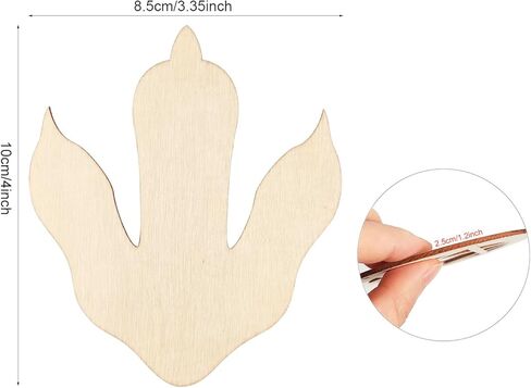 Xonzmmk 30 Pack 4 Inch Wood Dinosaur Foot Prints Crafts - Unfinished Wooden Dinosaur Foot Prints Ornaments - DIY Craft Gift Tags & Decor - Multiple Occasions (Halloween) in Kuwait