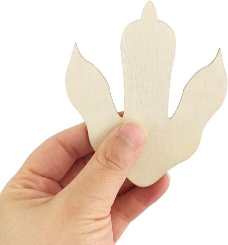 Xonzmmk 30 Pack 4 Inch Wood Dinosaur Foot Prints Crafts - Unfinished Wooden Dinosaur Foot Prints Ornaments - DIY Craft Gift Tags & Decor - Multiple Occasions (Halloween) in Kuwait