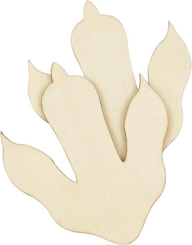 Xonzmmk 30 Pack 4 Inch Wood Dinosaur Foot Prints Crafts - Unfinished Wooden Dinosaur Foot Prints Ornaments - DIY Craft Gift Tags & Decor - Multiple Occasions (Halloween) in Kuwait