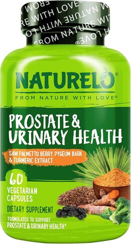 NATURELO Prostate & Urinary Health, Comprehensive Formula with Saw Palmetto, Pygeum, Tumeric, Plant Sterols, Broccoli and Lycopene, 60 Vegetarian Capsules in Saudi Arabia