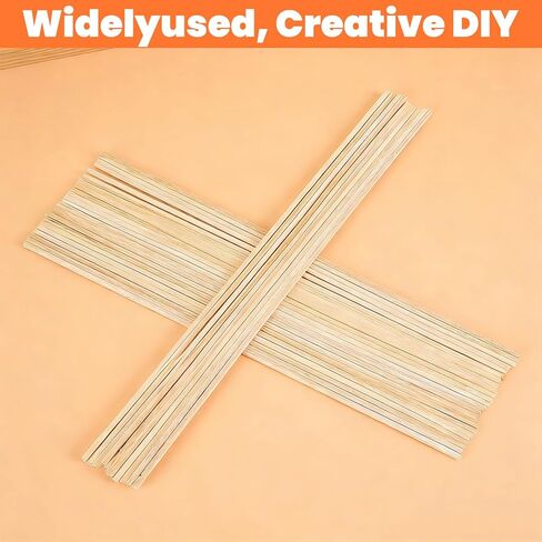 50 PCS Wooden Dowel Rods for Crafts, 1/8" X 12" Craft Wood Sticks Hardwood Unfinished Square Dowel Wood Sticks 1/8 Square Wooden Dowels for Art Crafts, Kites, DIY Projects Home Decor Models Making in Kuwait