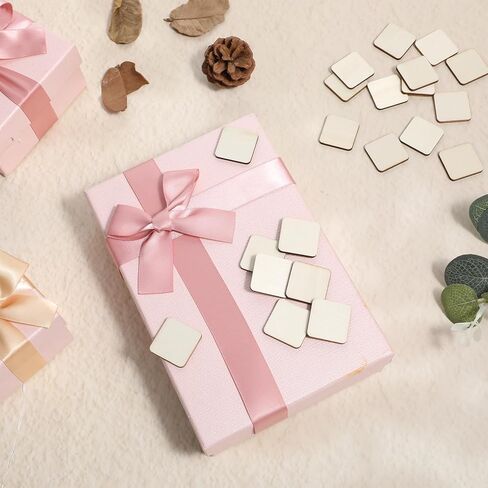 100pcs Unfinished Wood Pieces, 1 Inch Wood Square, Blank Natural Wood Squares Round Corner, Unpainted Wood Pieces for Painting Writing Coasters Carving Letter DIY in Kuwait
