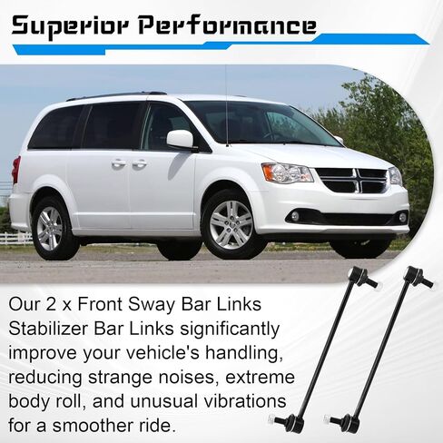 2Pcs Front Stabilizer Sway Bar Link, Compatible with 1996-2007 Dodge Caravan, 1996-2020 Grand Caravan; 1996-2016 Chrysler Town & Country, 2004-2008 Pacifica; Plymouth Voyager Volkswagen Routan Ram C/V in Saudi Arabia