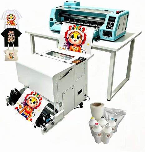 24 inches Wide A1 DTF Printer With shaking dryer, Dual XP600 Head Built-in automatic cleaning ,4 Times Faster Than L1800 1390 , for Clothes Wait Print Including 5*1000ml Dtf ink 1kg powder 1 Roll Film in Saudi Arabia