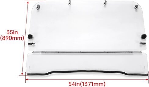 Fold Up Front Windshield FOR Kawasaki Mule 4010 4000 2009 2010 2011 2012 2013 2014 2015 2016 2017 2018 2019 2020 2021 2022 2023 2024 1 4 Inch Clear Polycarbonate in Saudi Arabia