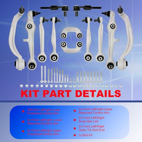 12pcs Control Arm with Ball joints Suspension Kit Replacement for Audi A4, A4 Quattro, A6 Quattro, S4, Volkswagen Passat 8D0498998S1 in Kuwait