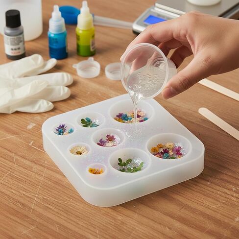 4 Pack Geometric Resin Triangle Jewelry Silicone Molds Square Round DIY Kit for Making Casting Epoxy Resin Clearance Keychain Earring in Saudi Arabia