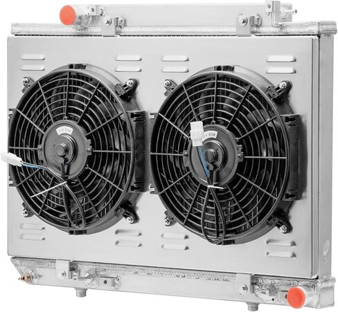 3-Row Aluminum Radiator & Shroud Fan Kit For 1986-1987 Mercedes-Benz 300SDL& 1990-1991 350SD 350SDL Diesel, Automotive Radiator Replacement for 1986 1987 1990 1991 86 87 90 91 in Saudi Arabia
