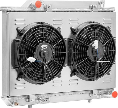 3-Row Aluminum Radiator & Shroud Fan Kit For 1986-1987 Mercedes-Benz 300SDL& 1990-1991 350SD 350SDL Diesel, Automotive Radiator Replacement for 1986 1987 1990 1991 86 87 90 91 in Saudi Arabia