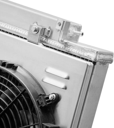 3-Row Aluminum Radiator & Shroud Fan Kit For 1986-1987 Mercedes-Benz 300SDL& 1990-1991 350SD 350SDL Diesel, Automotive Radiator Replacement for 1986 1987 1990 1991 86 87 90 91 in Saudi Arabia