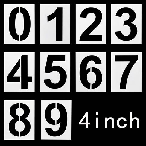 4 Inch Reusable Number Stencils 0-9, Plastic Painting Templates for Warehouse Marking, Loading Dock, Parking Space & Address Number Stencils in Saudi Arabia