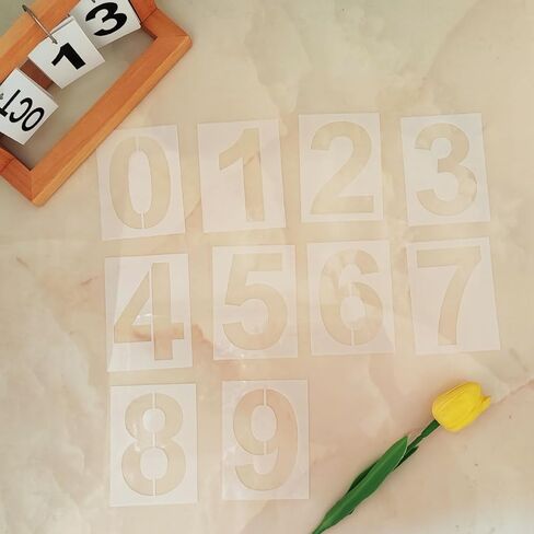 4 Inch Reusable Number Stencils 0-9, Plastic Painting Templates for Warehouse Marking, Loading Dock, Parking Space & Address Number Stencils in Saudi Arabia