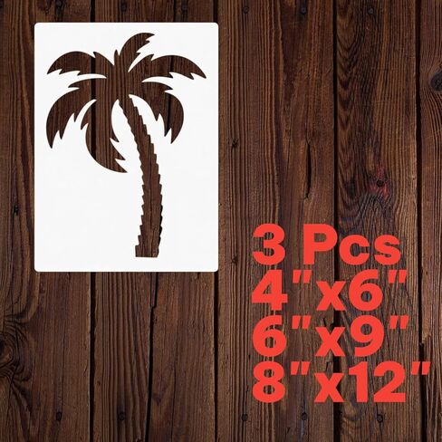 Palm Tree Stencil for Painting – Tropical and Beach Stencil for DIY Crafts, Wall Art, Wood, Fabric, and Vacation Decor in Kuwait